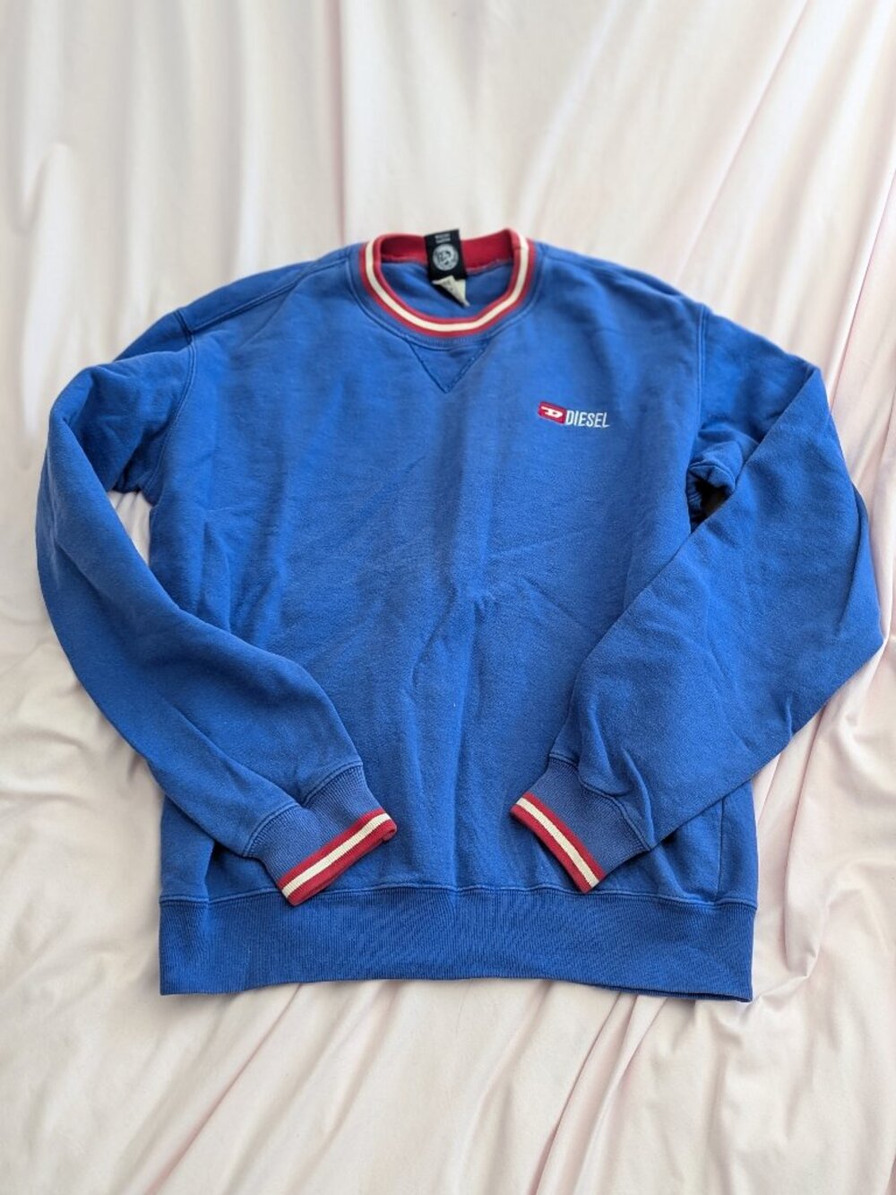 Diesel Blue Red Trim Crewneck Sweatshirt Size S